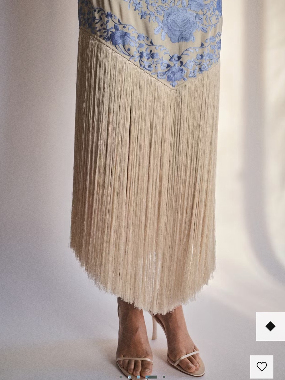 Mango Strapless Floral Fringe Dress FLORAL-EMBROIDERED DRESS WITH FRINGE DETAIL - Picture 5 of 6